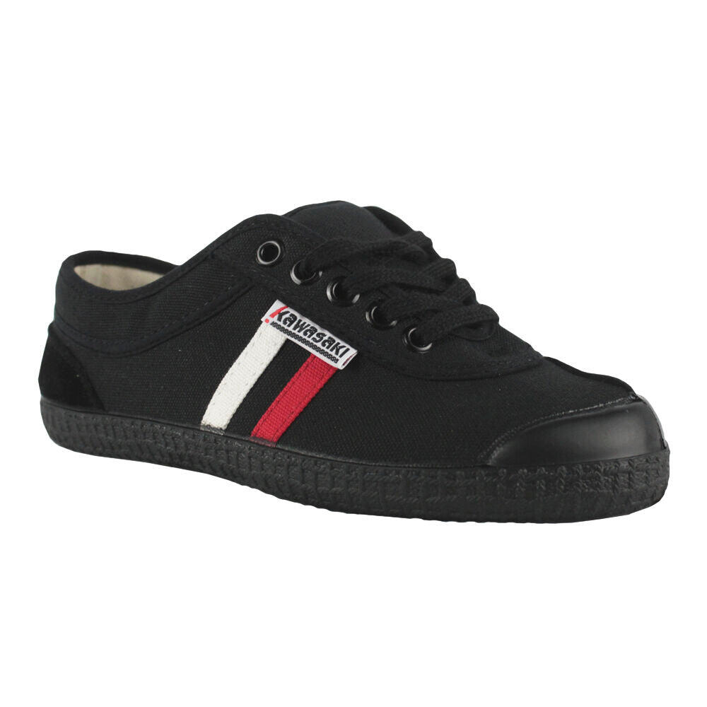 Kawasaki Retro 23 Canvas Shoe K2360W Black Stripe Wht/Red 2/5