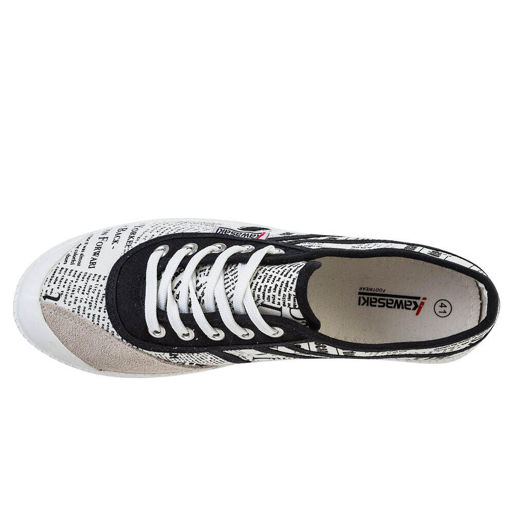 Kawasaki News paper Canvas Shoe K202414 1002 White 4/5