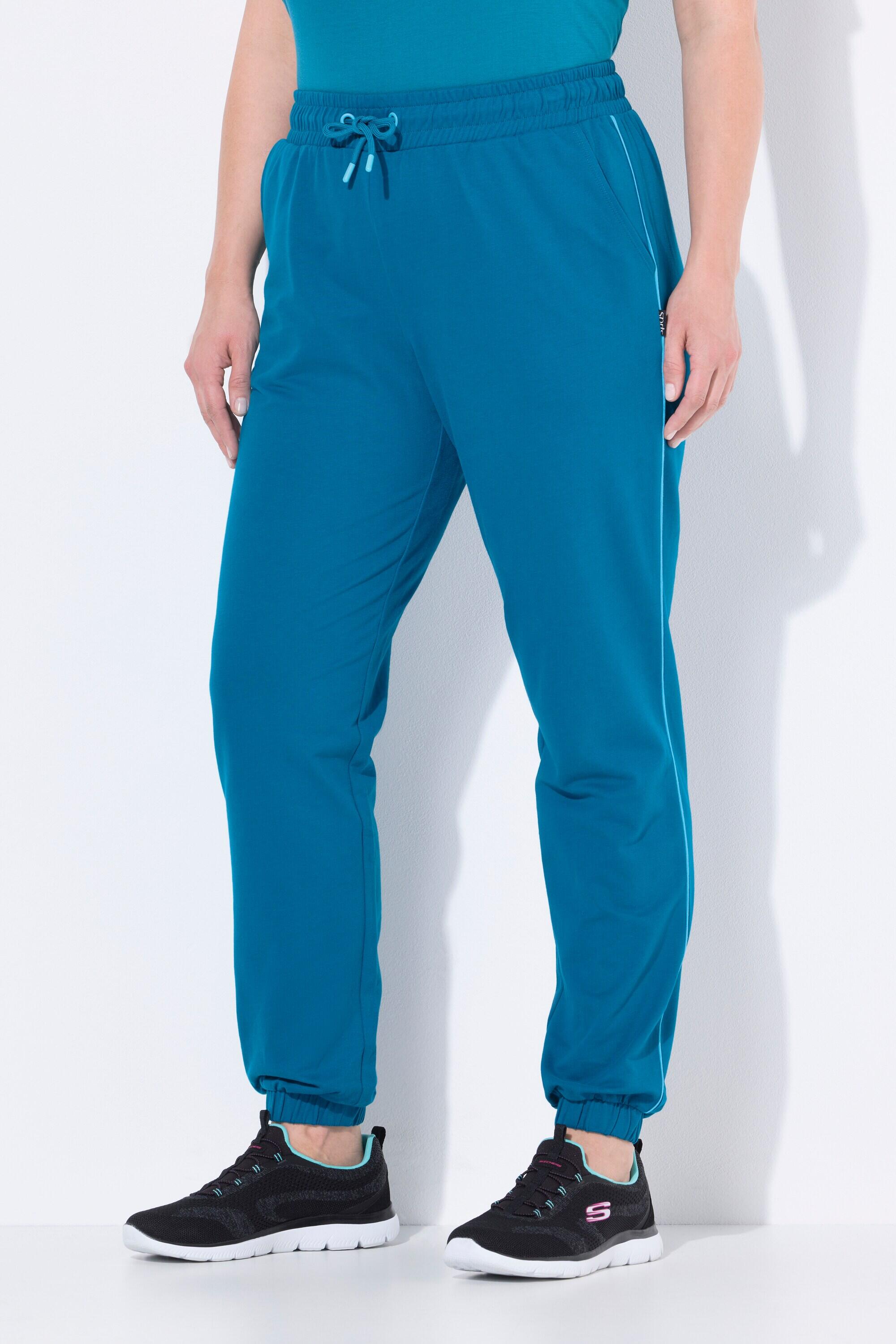 ULLA POPKEN Pantaloni da jogging donna blu/grigio in felpa con vita elastica