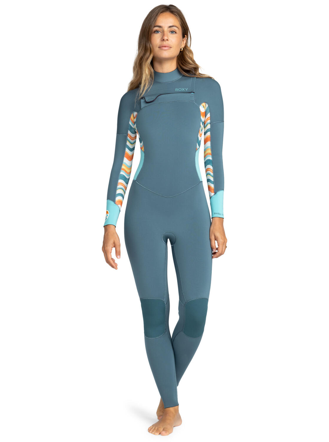 Roxy Chest-Zip-Neoprenanzug 4/3MM SWELL SERIES Blau Frauen