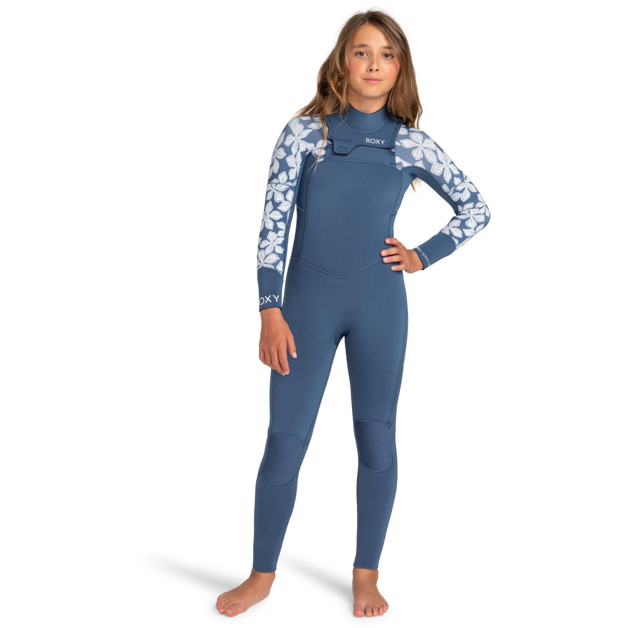 Roxy - Combinaison De Surf Zip Poitrine 3/2mm Swell Series Bleu Fille - Combinaison Néoprène - Bleu -  8 À 10 Ans - Decathlon