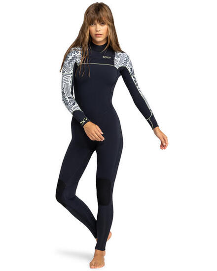 Chest-Zip-Neoprenanzug 4/3MM SWELL SERIES 2023 Blau Frauen