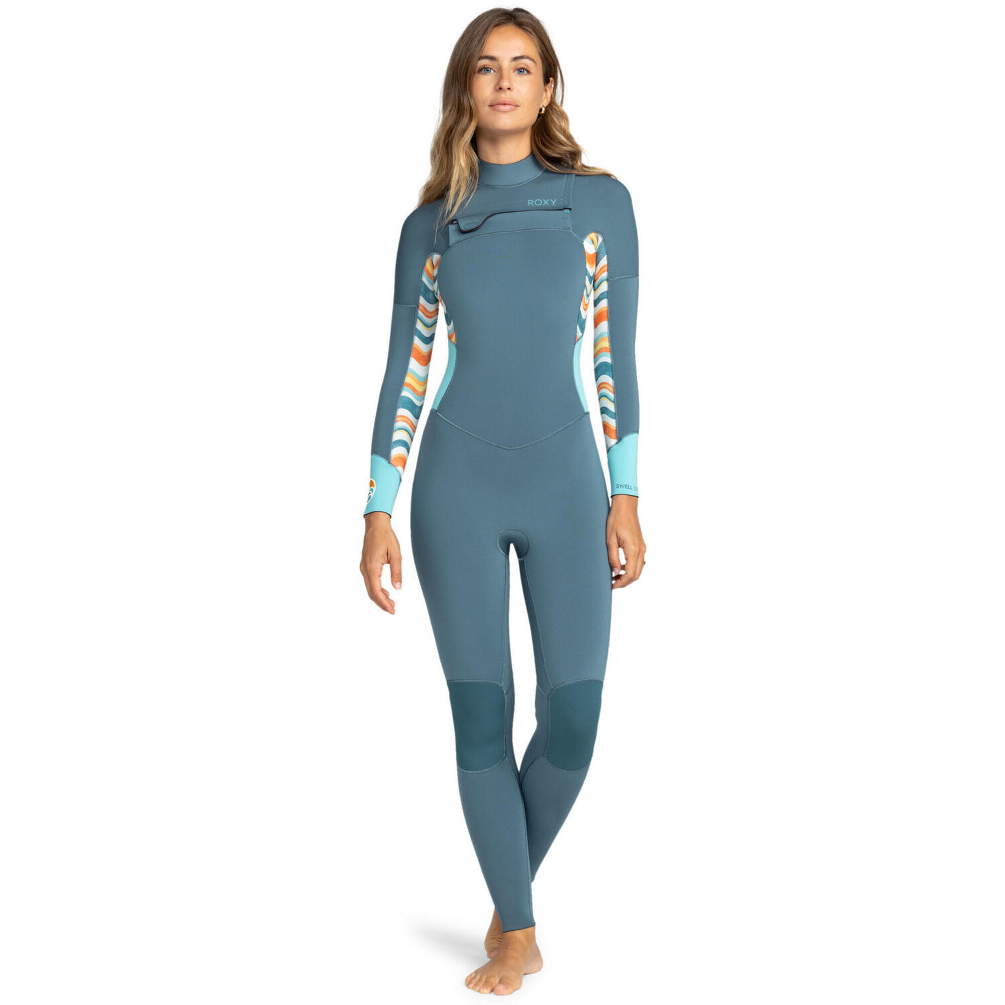 Roxy - Combinaison De Surf Zip Poitrine 3/2mm Swell Series Bleu Femme - Combinaison Néoprène - Bleu - 48 Xl - Decathlon