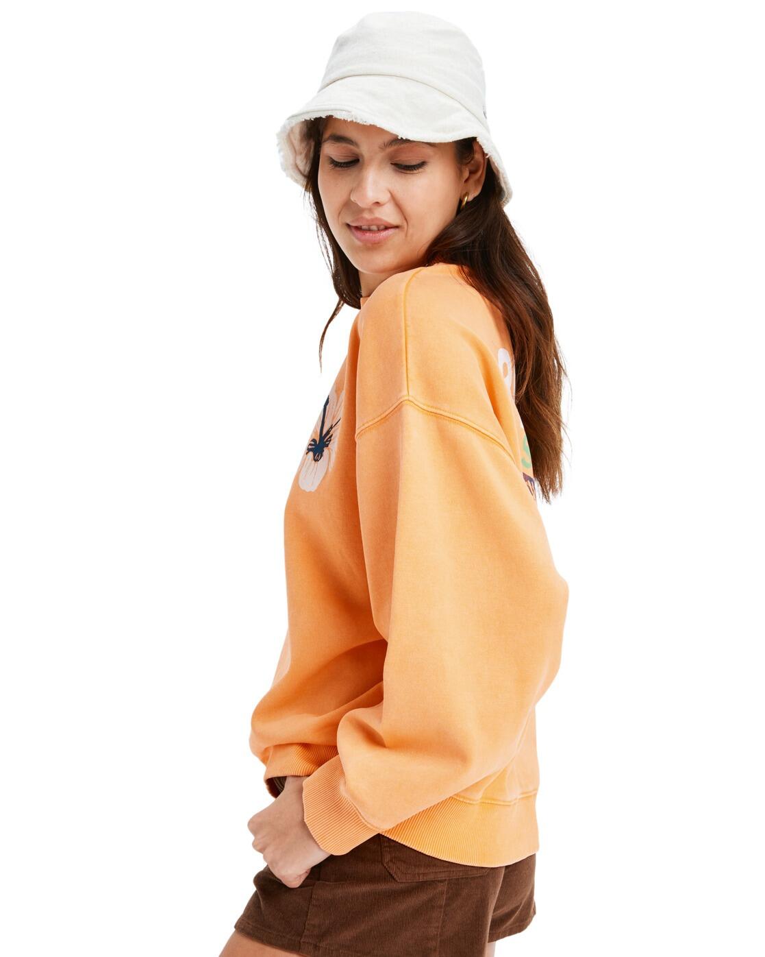 Haut col rond LINEUP Orange Femme 3/4