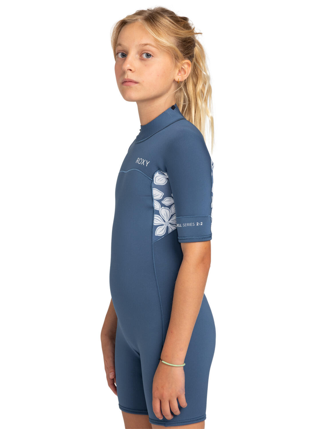 Springsuit manches courtes back zip 2MM SWELL SERIES Bleu Fille 3/4