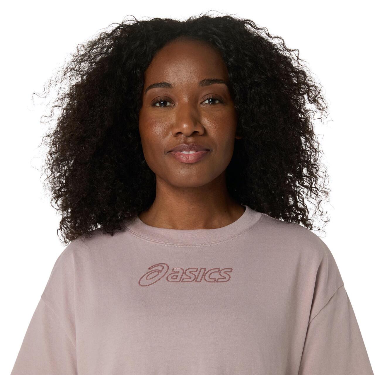 ASICS Logo T-Shirt Damen Fawn 3/4