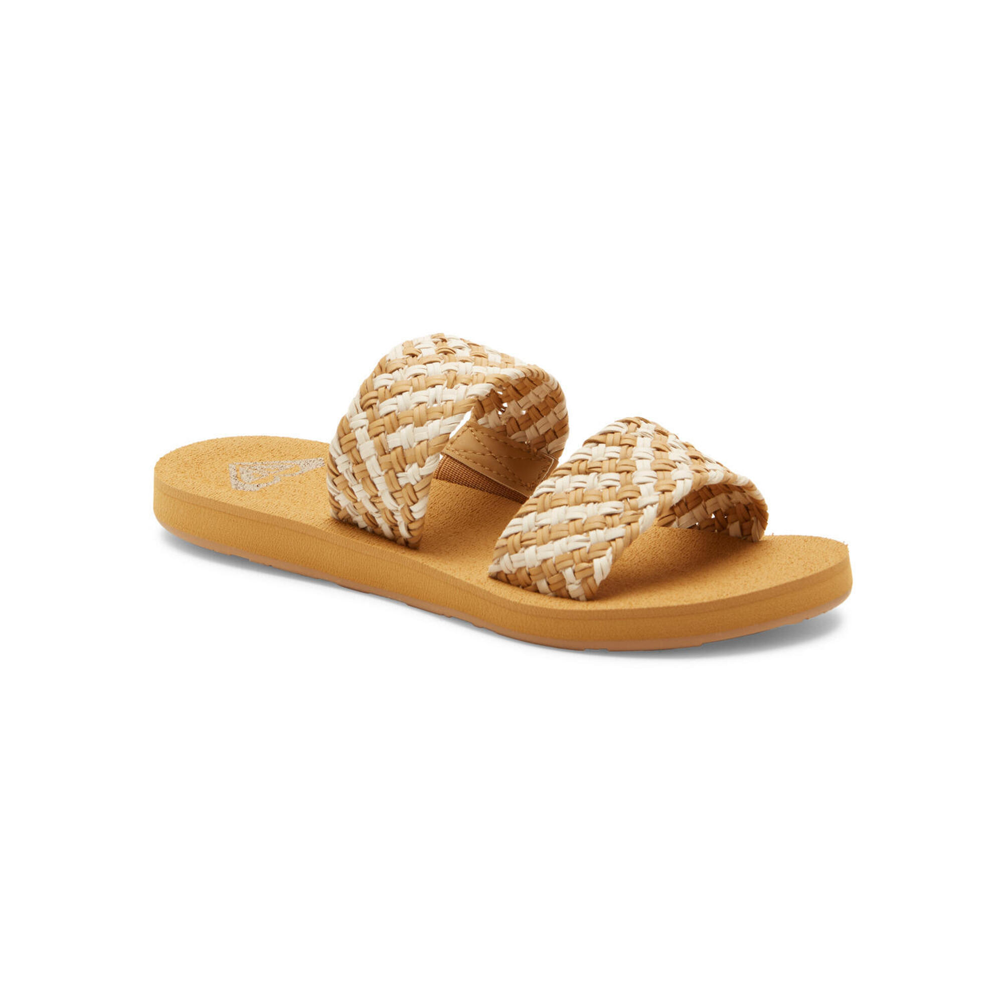Roxy - Sandales Porto Blanc Femme - Claquettes - Beige - Decathlon