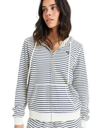 Gestreifter Zip-Hoodie PERFECT STRIPE Blau Frauen