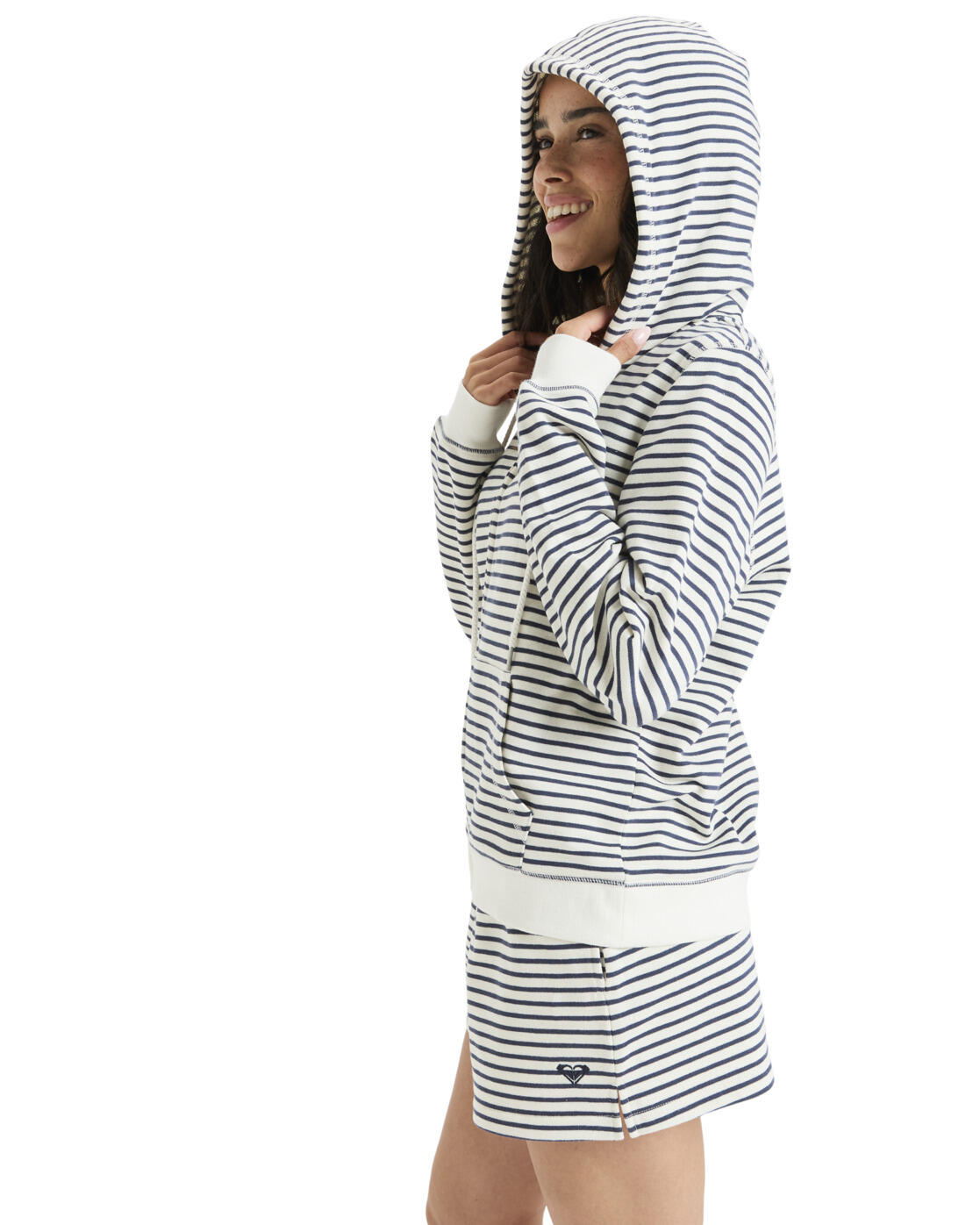 Gestreifter Zip-Hoodie PERFECT STRIPE Blau Frauen 3/5
