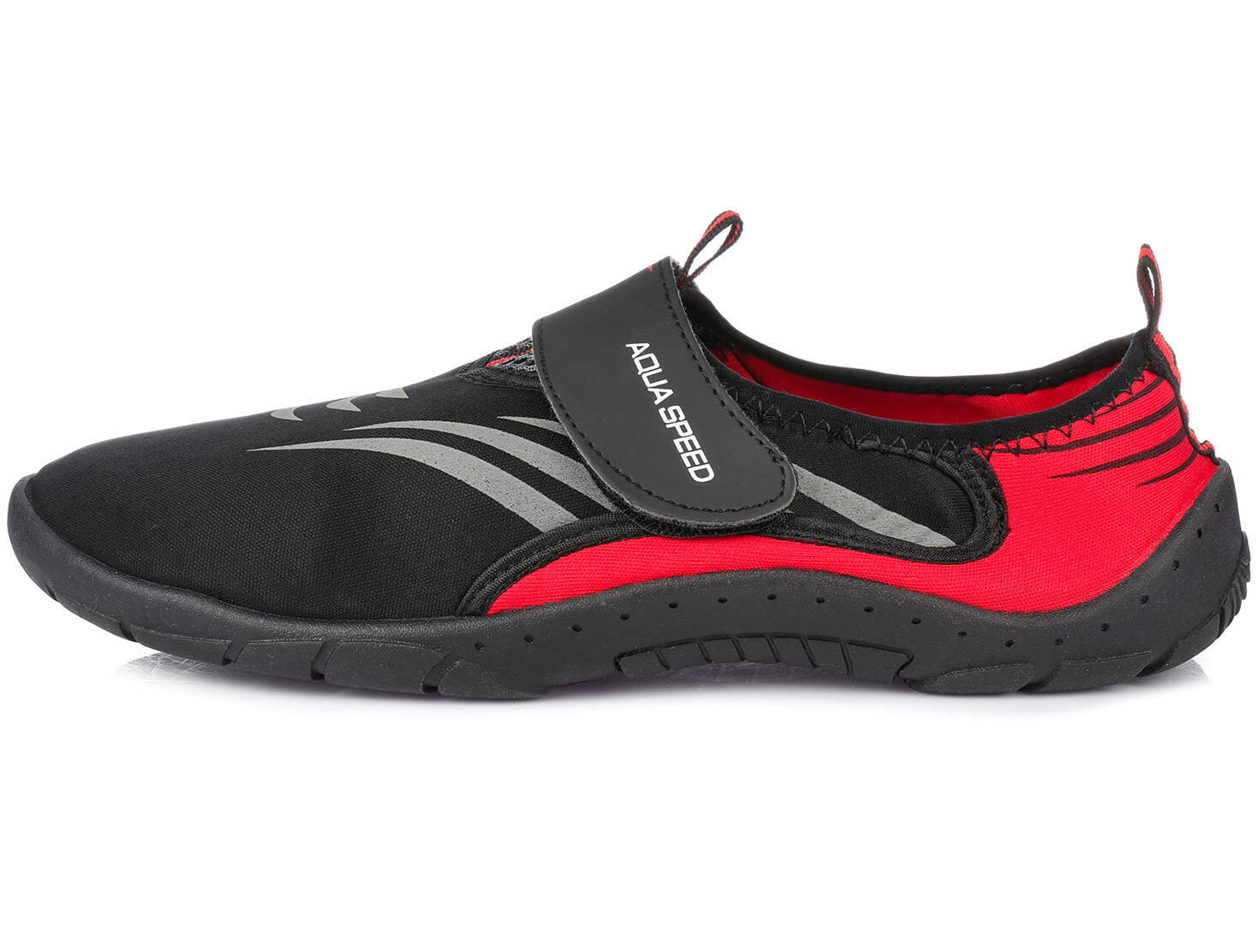 Buty do wody pływania na plażę czerwone AQUA SPEED 2/7