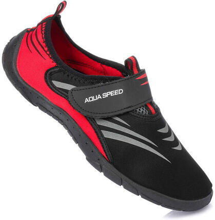 Buty do wody pływania na plażę czerwone AQUA SPEED