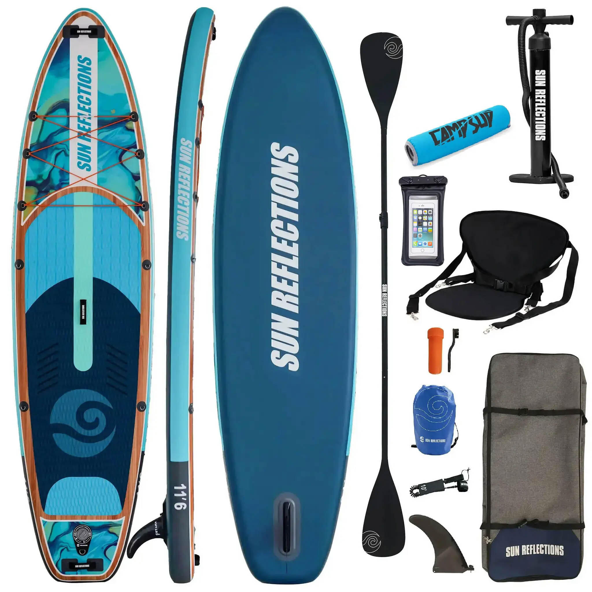 Deska Sup Pompowana Sun Reflections L 11'6" Combo + Bojka do wiosła 1/7