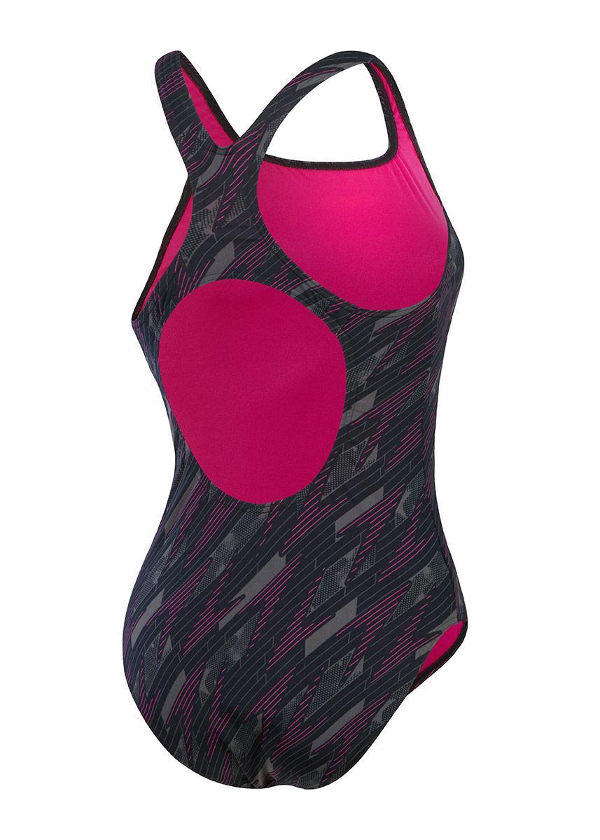 Maillot Speedo HyperBoom Allover Medalist Femme - Noir/Rose UK 28 4/6