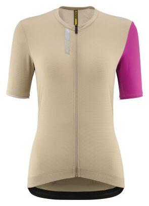 Mavic Essential Damen Kurzarm-Trikot Beige/Rosa. 5/6