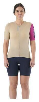 Mavic essential dames wielershirt korte mouw beige/roze
