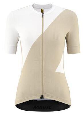 Mavic aksium graphic jersey met korte mouwen voor dames wit/beige