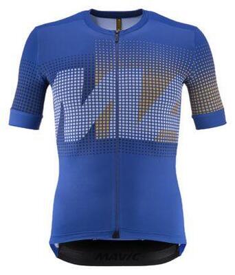 Mavic aksium graphic heren trui met korte mouwen blauw