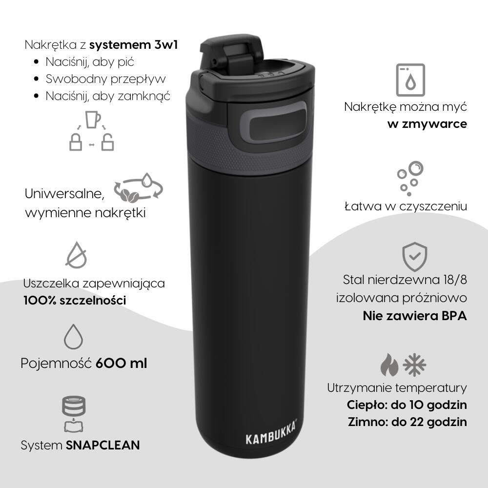 Butelka termiczna termos Kambukka Elton Insulated 600 ml - Nightfall