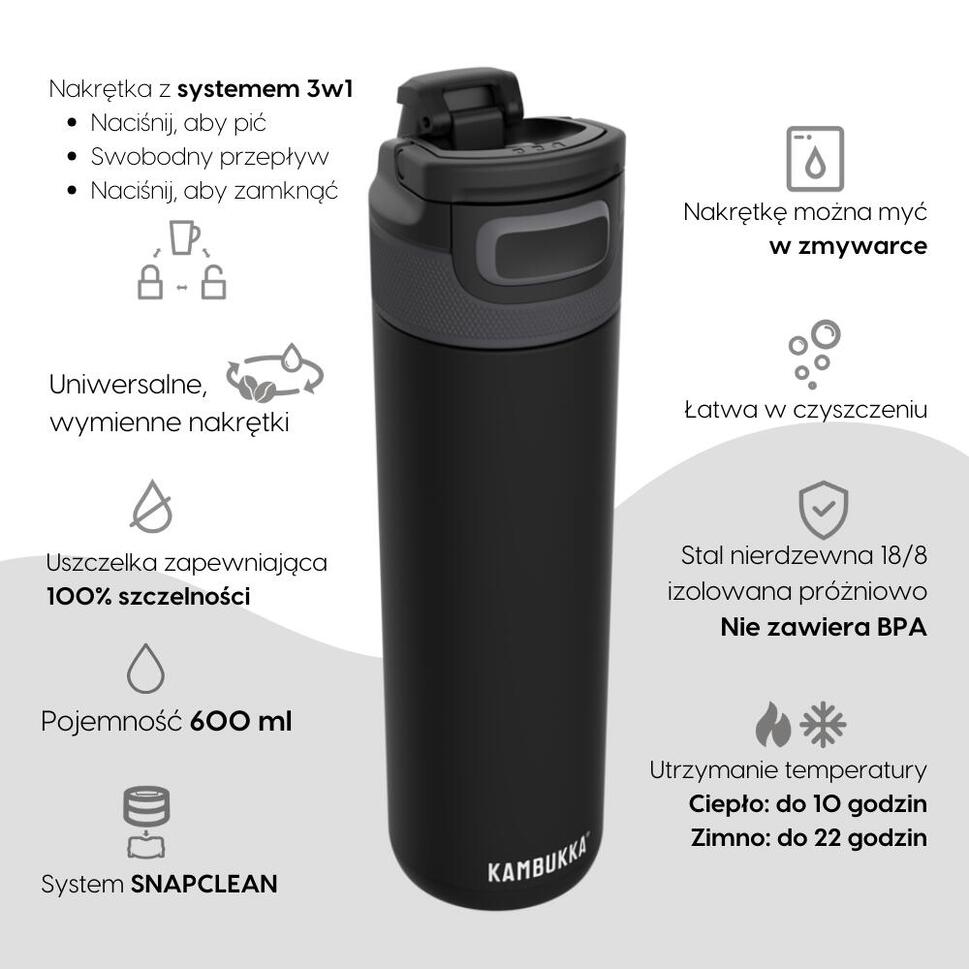 Butelka termiczna termos Kambukka Elton Insulated 600 ml - Nightfall