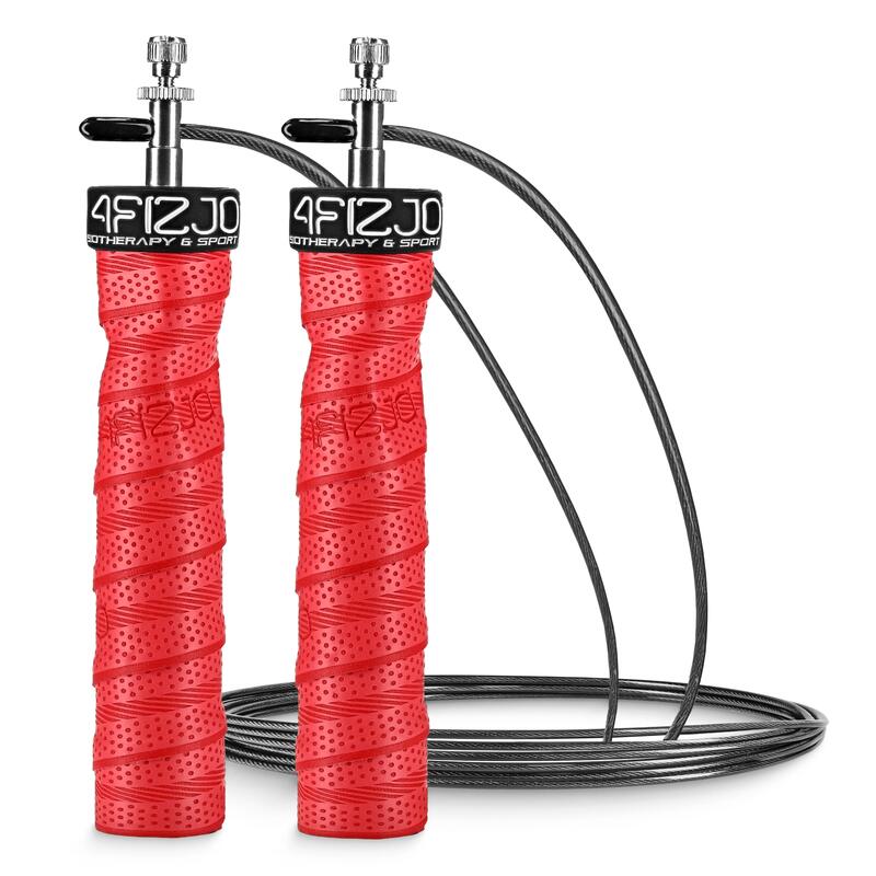 Skakanka bokserska fitness uniwersalna 4FIZJO PRO z obciążeniem 3 m czerwona