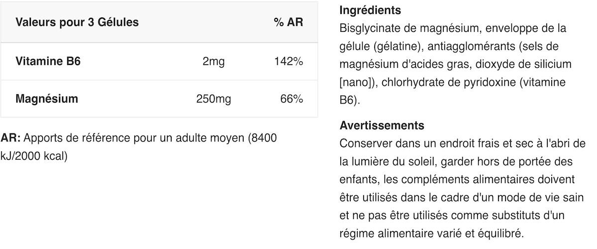 Magnesium bisglycinate - 90 capsules de Biotech USA 2/5