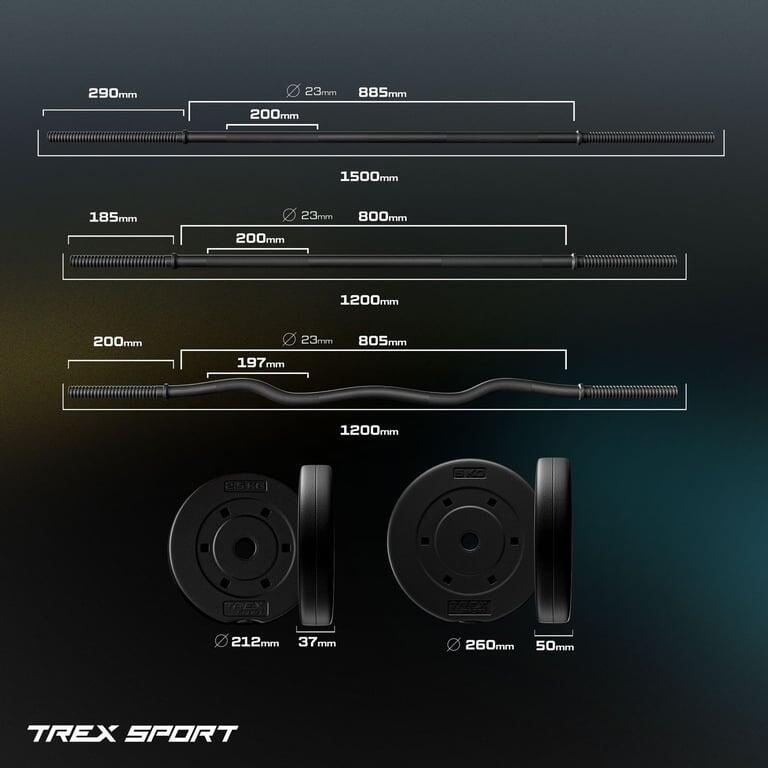 Set bilanciere e pesi bituminosi Trex Sport 24 kg barra 120 cm 3/7