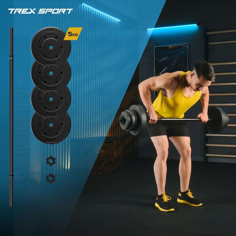 Zestaw obciążeń bitumicznych ze sztangą Trex Sport 24kg, gryf prosty 120cm