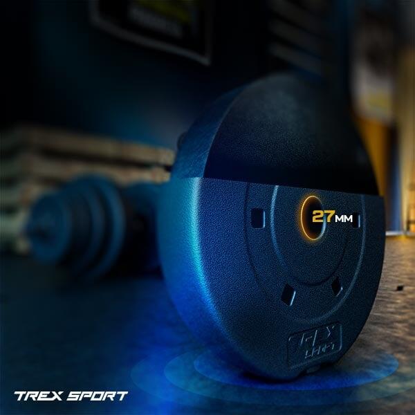 Set haltères en bitume Trex Sport 55 kg avec barre de musculation 180 cm 4/7
