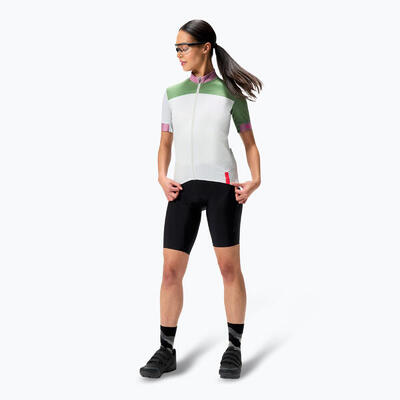 Maglia ciclismo donna Endura FS260 manica corta — Bianco/Verde
