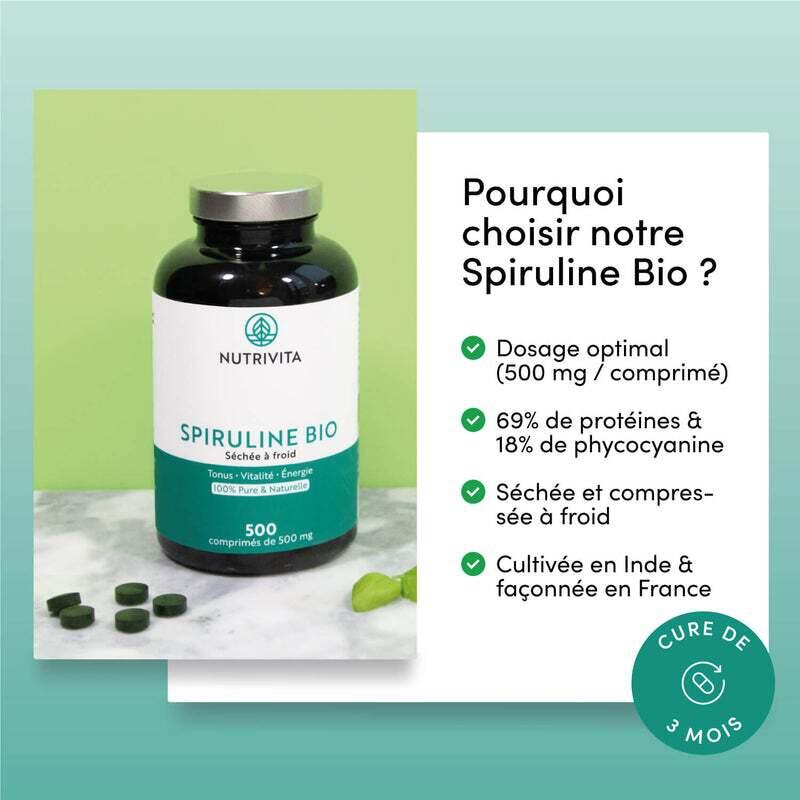 Spiruline - Spiruline Bio - 500 Comprimés 3/4