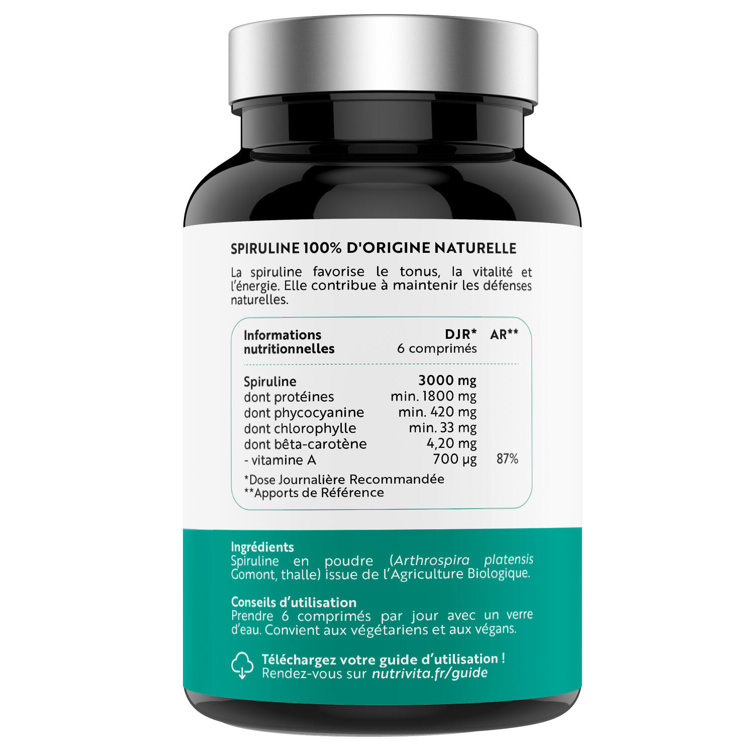 Spiruline - Spiruline Bio - 500 Comprimés 4/4