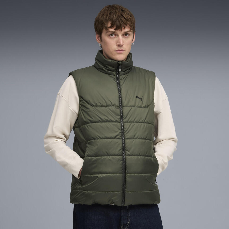 Męska wyściełana kamizelka Essentials PUMA Dark Olive Green