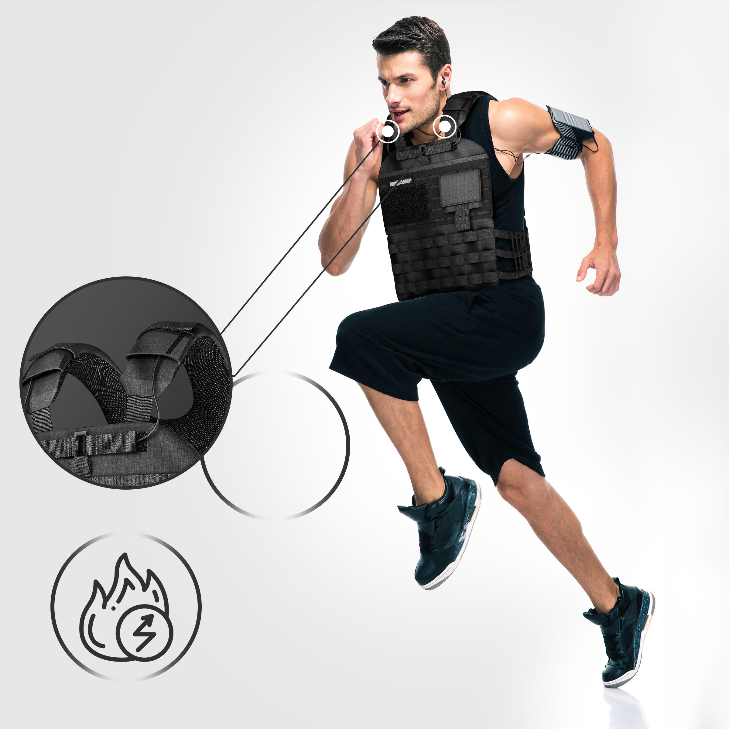 NEOLYMP Gewichtsvest Unisex 2,6 kg – Verstelbaar, Antislip, Ademend 5/7