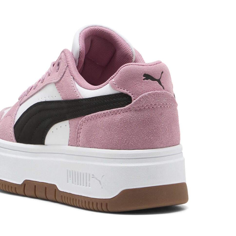 Damskie sneakersy Rebound Femme Low Suede PUMA White Black Poised Pink
