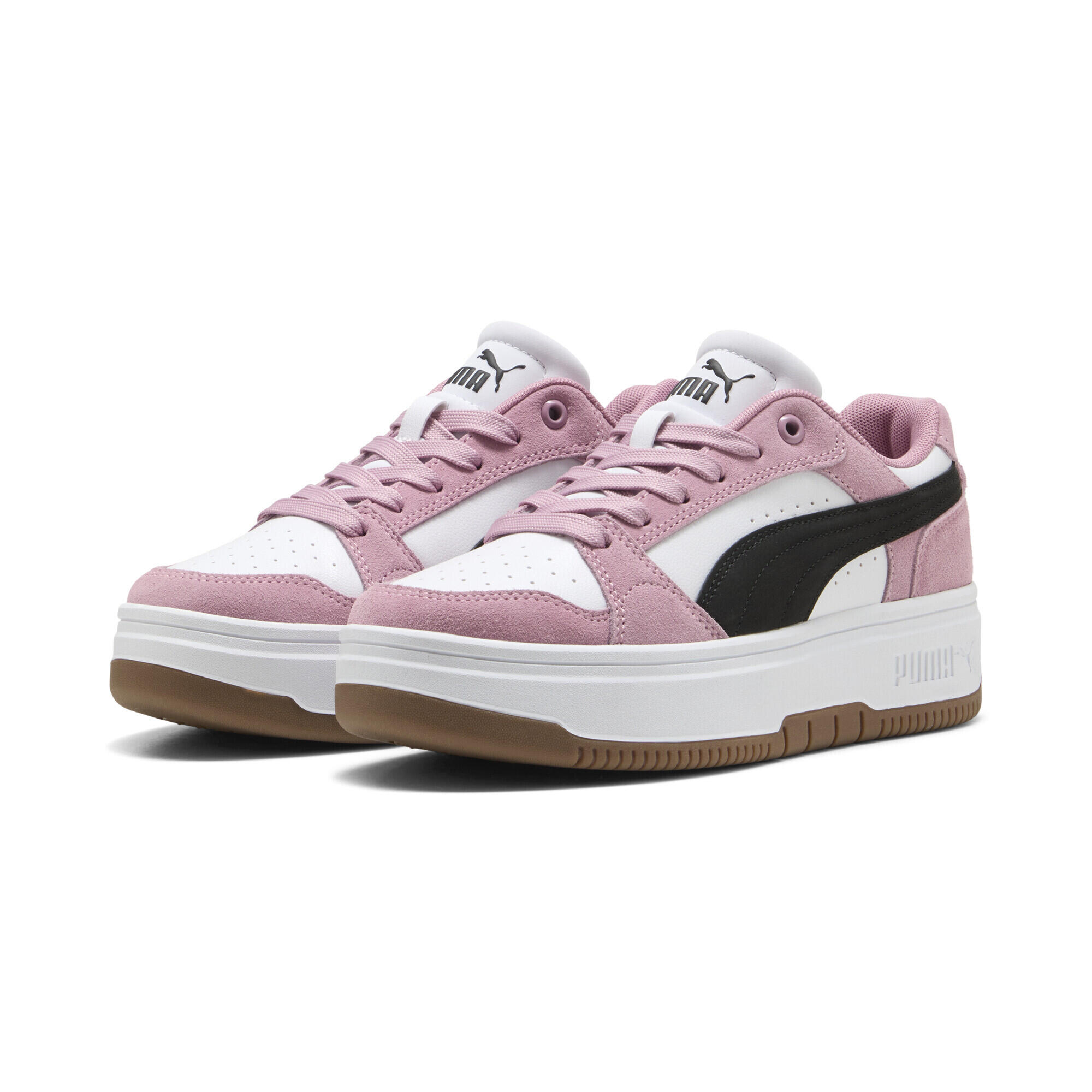 PUMA Sneakers in suede Rebound Femme Low da donna PUMA White Black Poised Pink