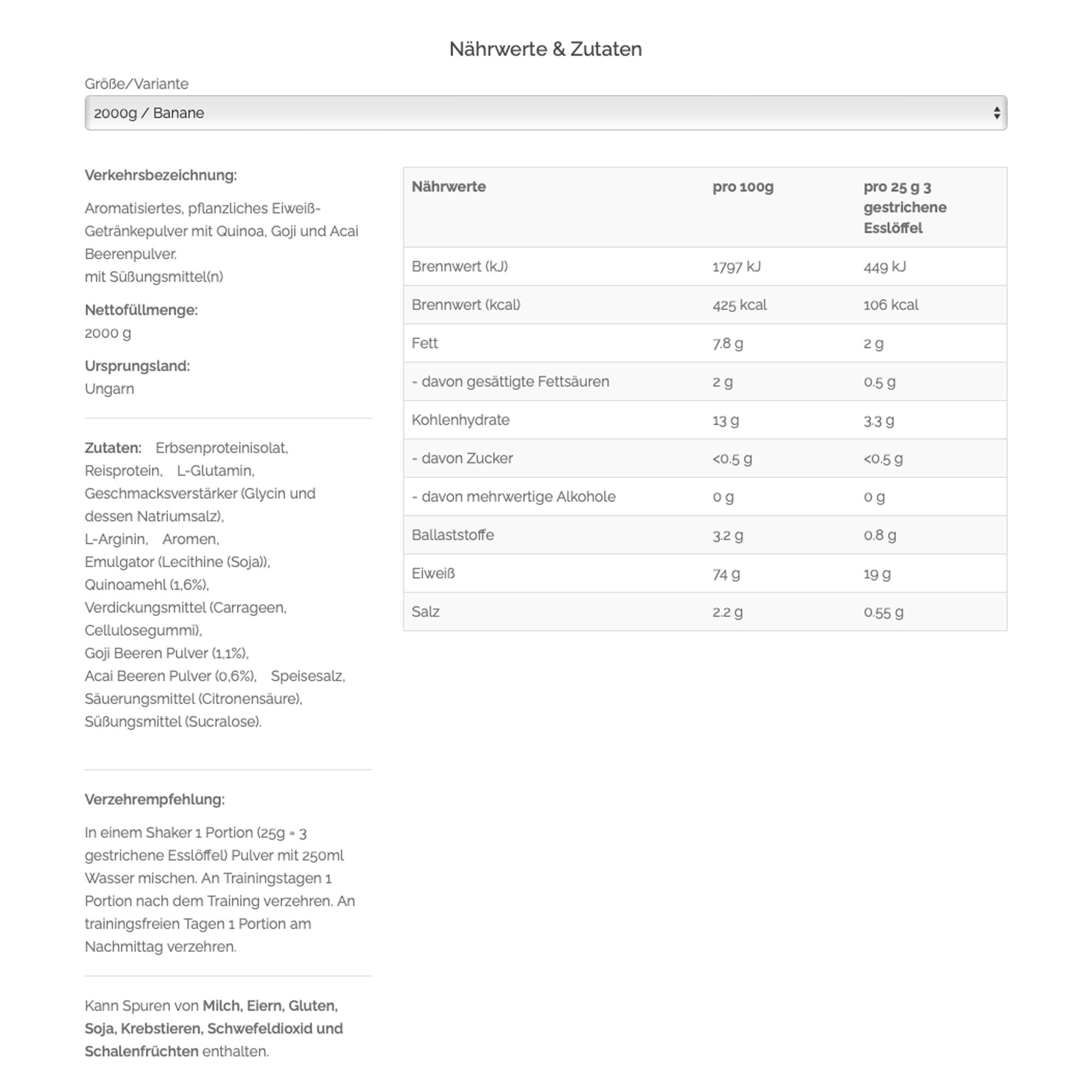 Veganistische proteïne - 2 kg Banana Biotech USA 4/5