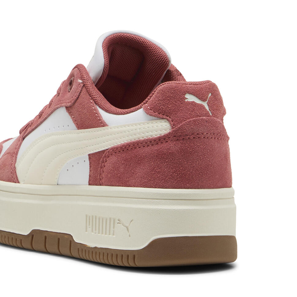 Damskie sneakersy Rebound Femme Low Suede PUMA White Frosted Ivory Exotic Red