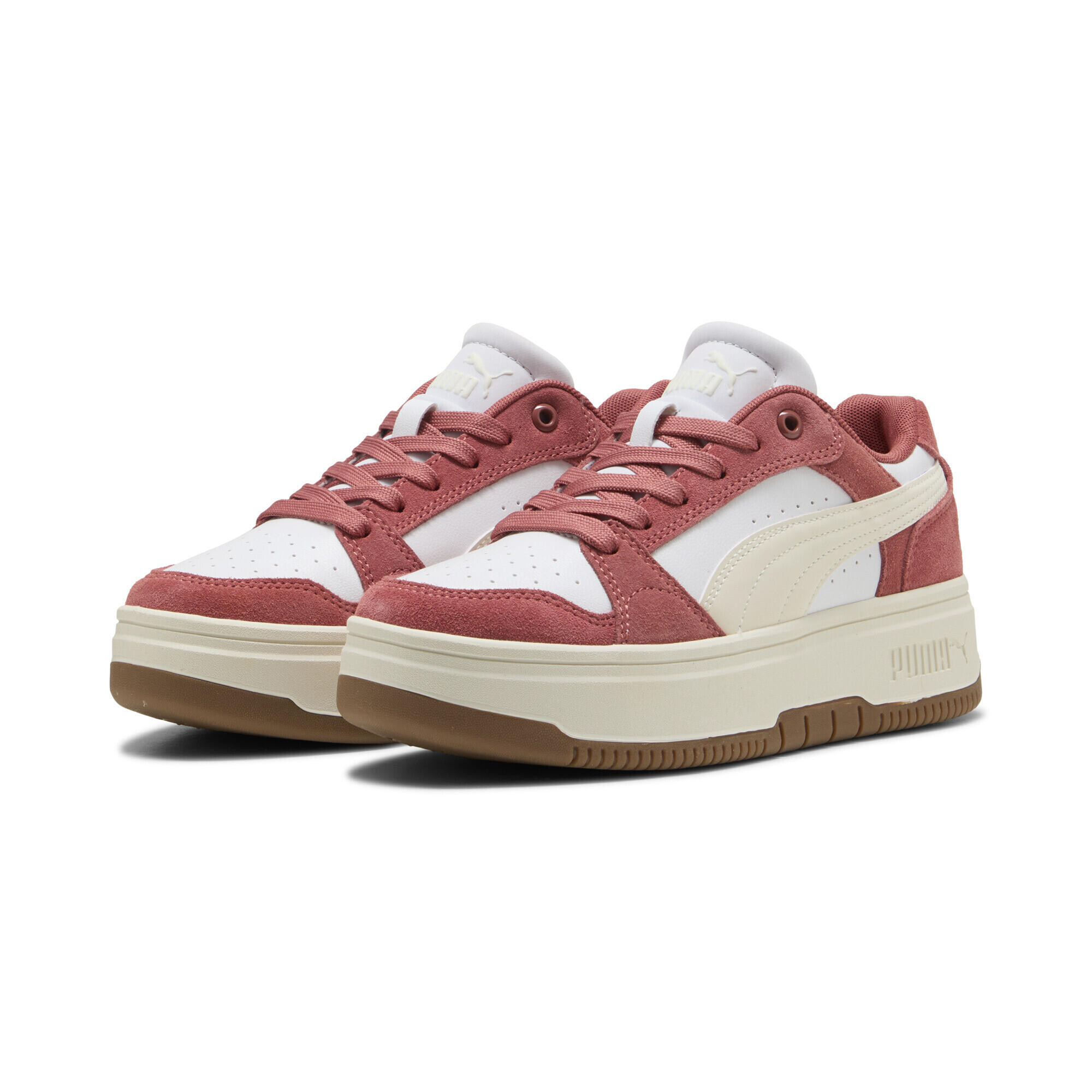 PUMA Sneakers in suede Rebound Femme Low da donna PUMA White Frosted Ivory Exotic Red