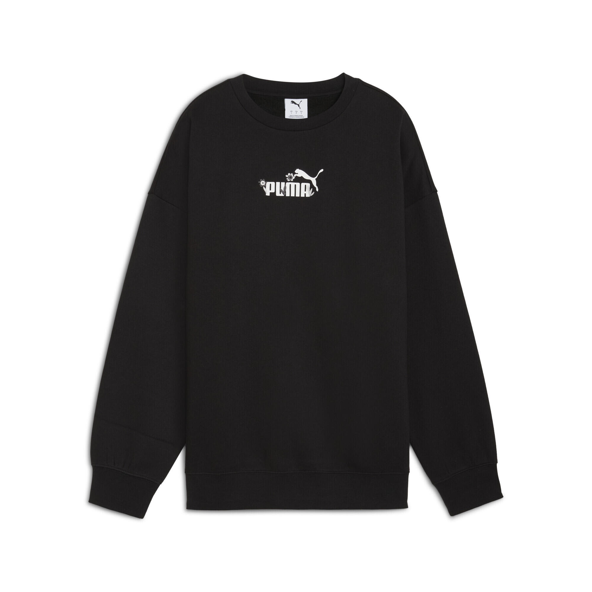 Damska bluza oversize Essentials Nature 2.0 z okrągłym dekoltem PUMA Black
