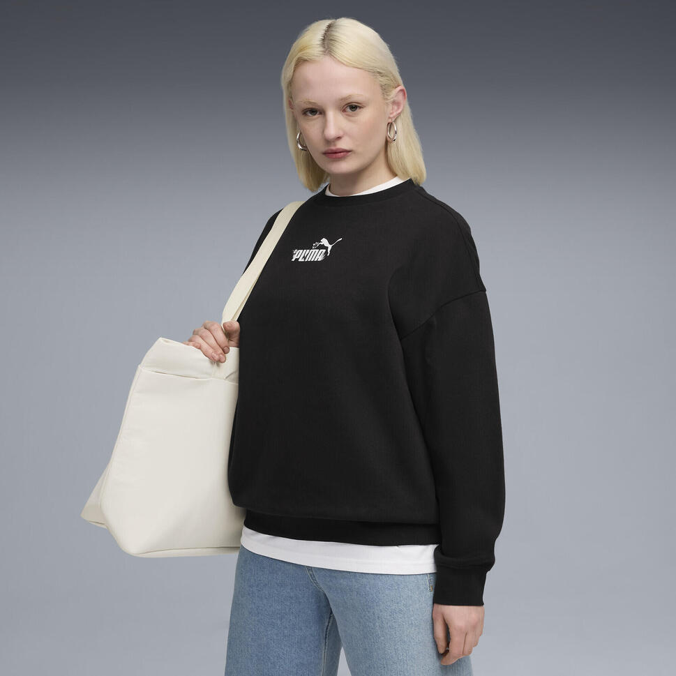 Damska bluza oversize Essentials Nature 2.0 z okrągłym dekoltem PUMA Black