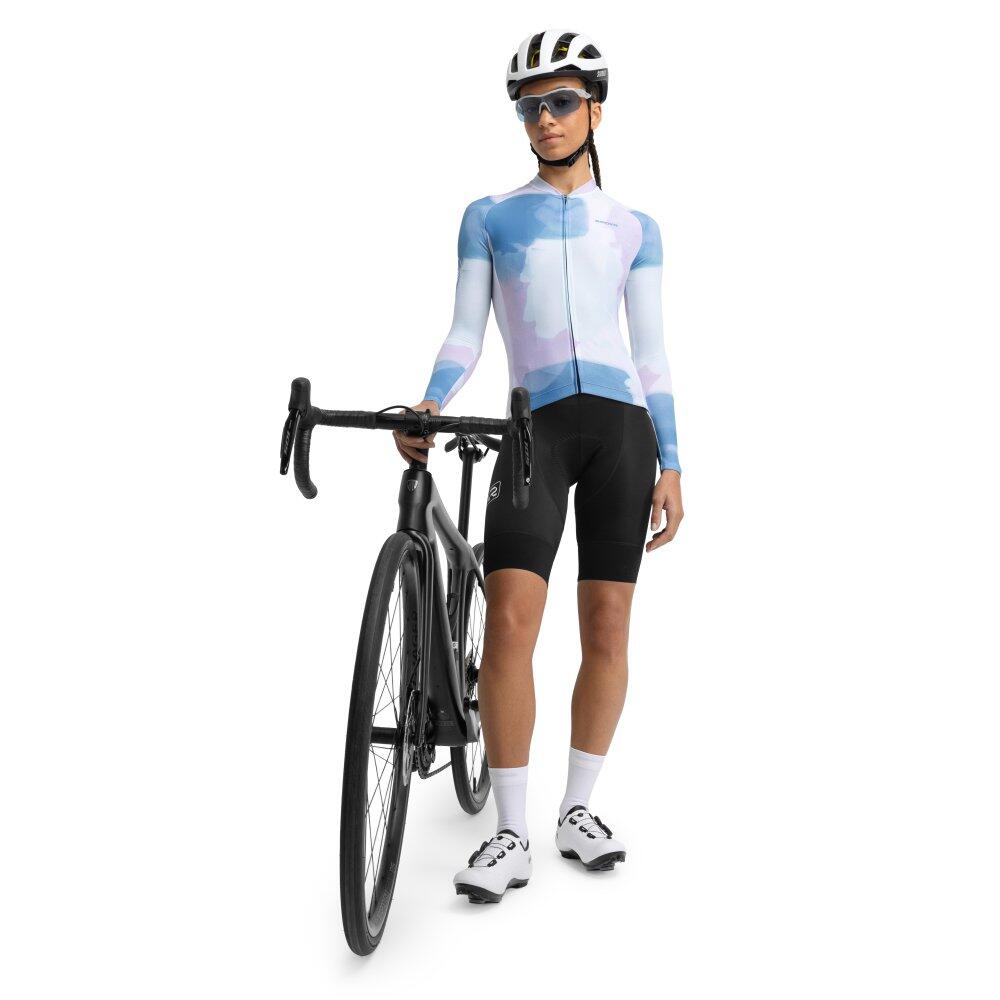 Maglietta Ciclismo Donna A Maniche Lunghe SIROKO M2: Traspirante, In Poliestere/elastan, Con Tasche Posteriori
