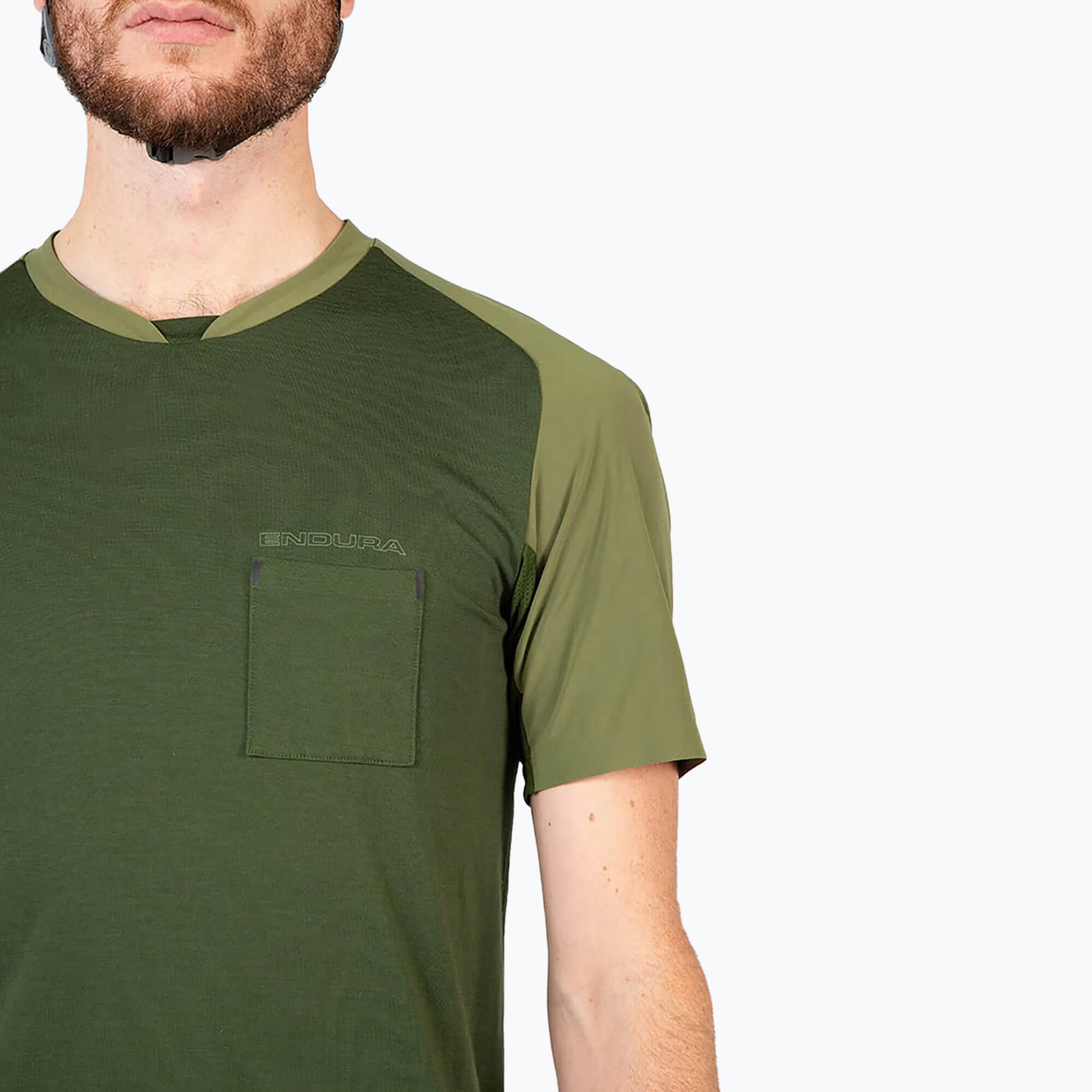 Maillot Manches Courtes Gravel Endura GV500 Foyle Vert Olive 3/5