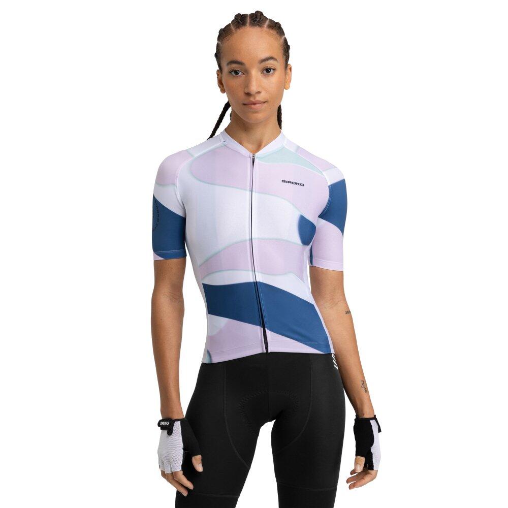 Women Cycling 's short sleeve jersey M2 Provence White