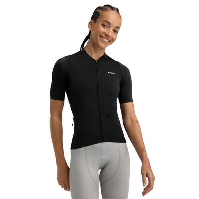 Damen Radsport kurzärmeliges -radtrikot aus recyclingmaterialien M6R Fly Schwar