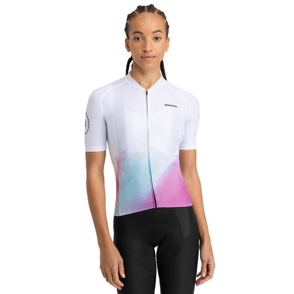 SIROKO Maglia da ciclismo a maniche corte donna M2 Venturi Bianco