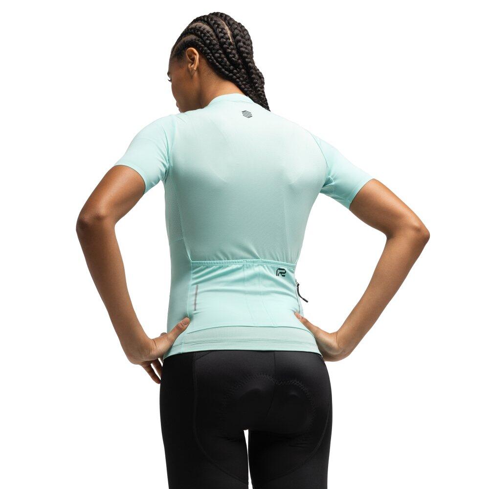 Maillot vélo manches courtes en tissu recyclé femme Cyclisme M6R Fresh Turquoi 2/7