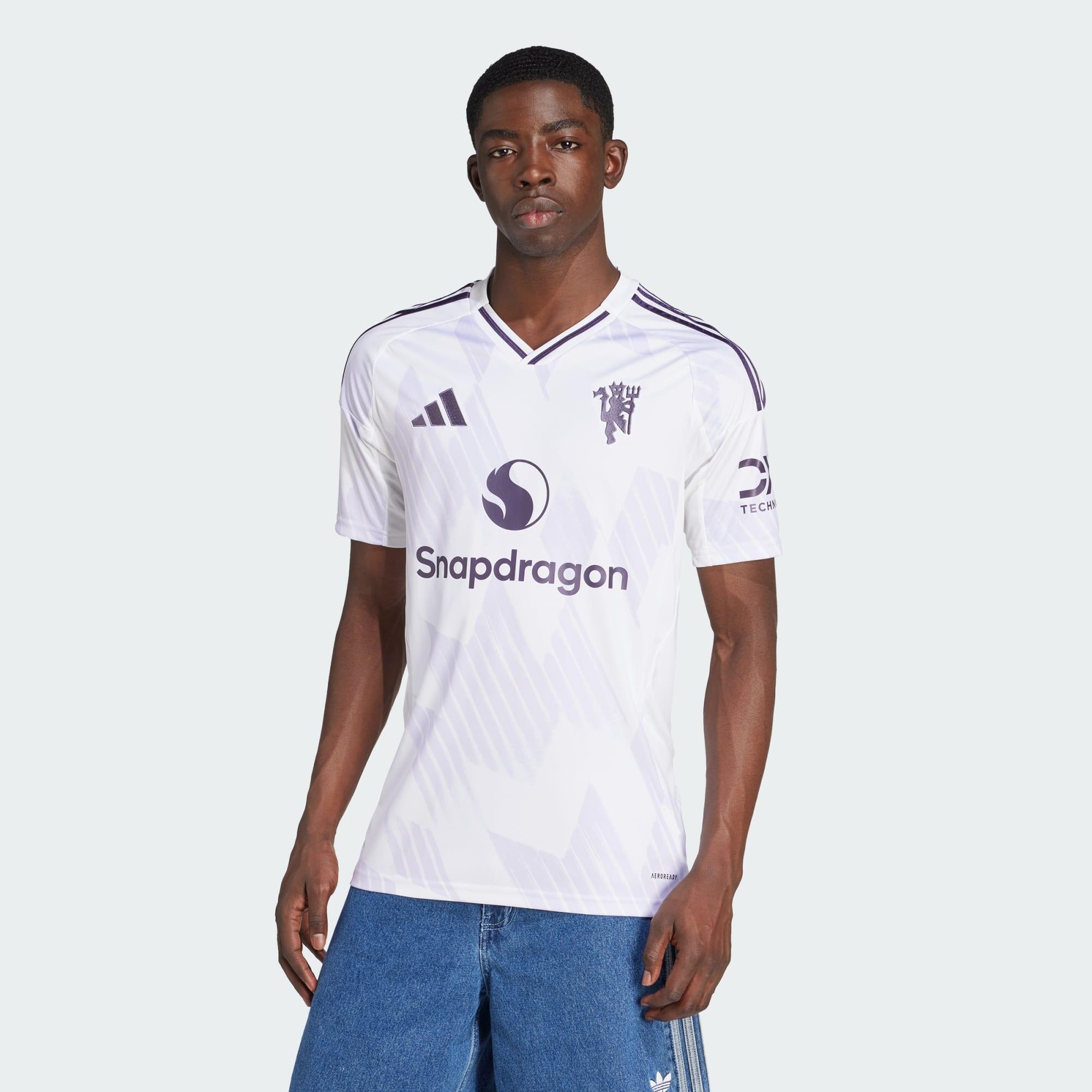Adidas - Maillot Extérieur Manchester United 25/26 - Maillot Manches Courtes - Blanc - Decathlon