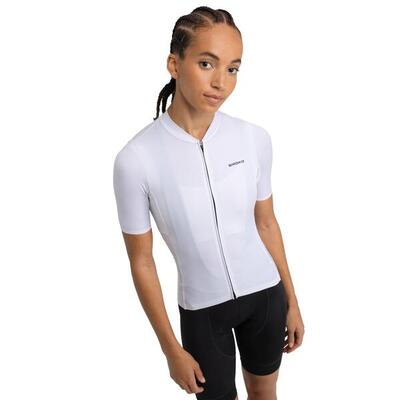 Damen Radsport kurzärmeliges -radtrikot aus recyclingmaterialien M6R Pure Weiß