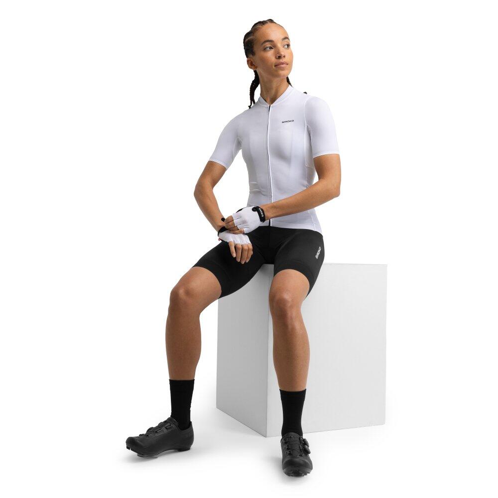 Women Cycling 's short sleeve jersey in recycled fabrics M6R Pure White 3/7