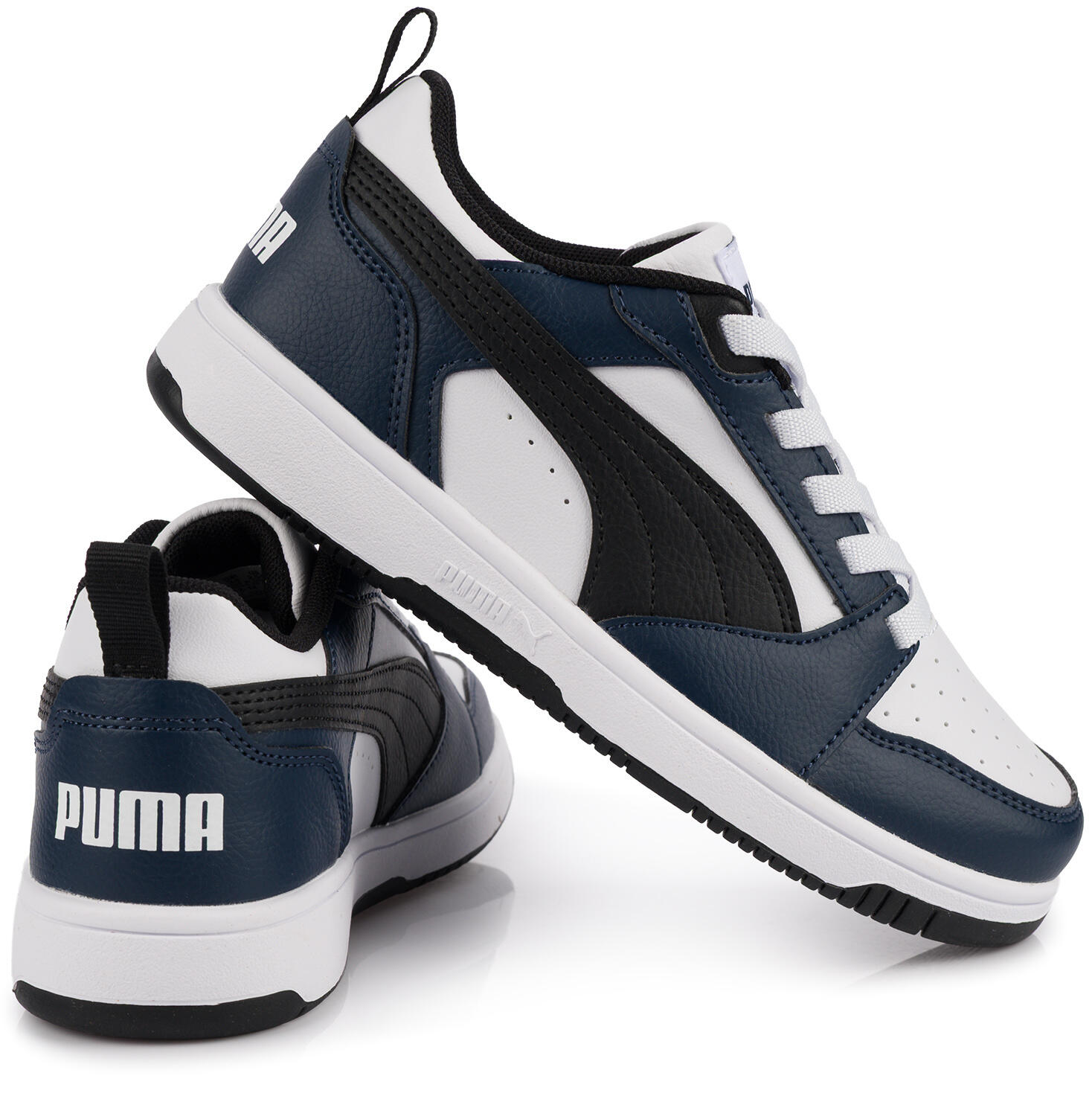 Buty sneakersy sportowe dziecięce  elastyczne sznurówki granatowe PUMA 4/7